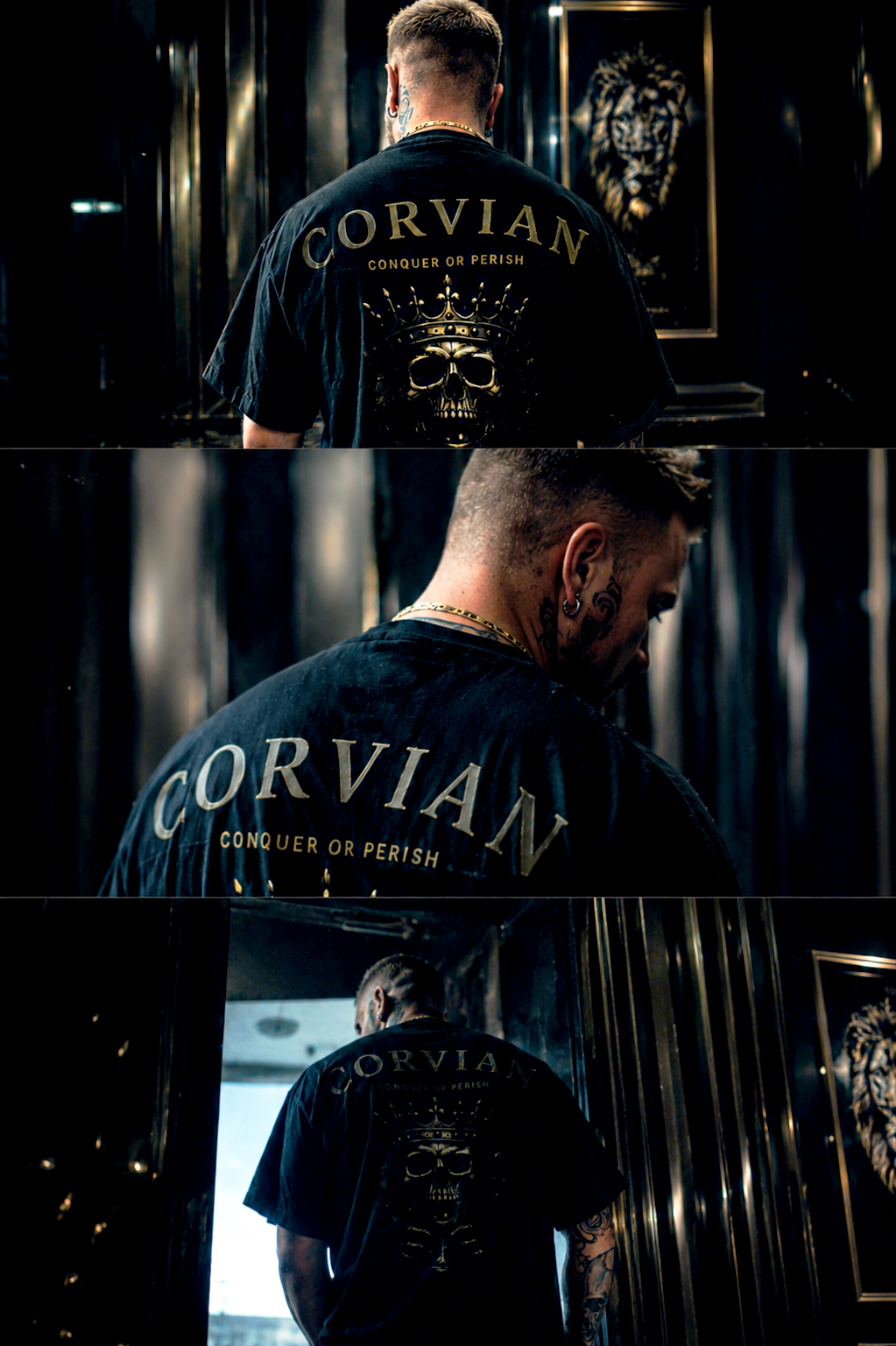 FIRST SIN Oversized Heavyweight Tee – Black/Gold | CORVIAN