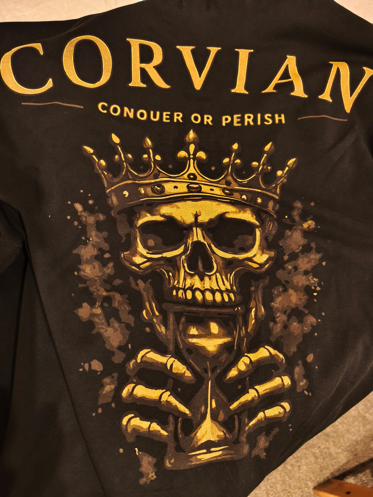 FIRST SIN Oversized Heavyweight Tee – Black/Gold | CORVIAN